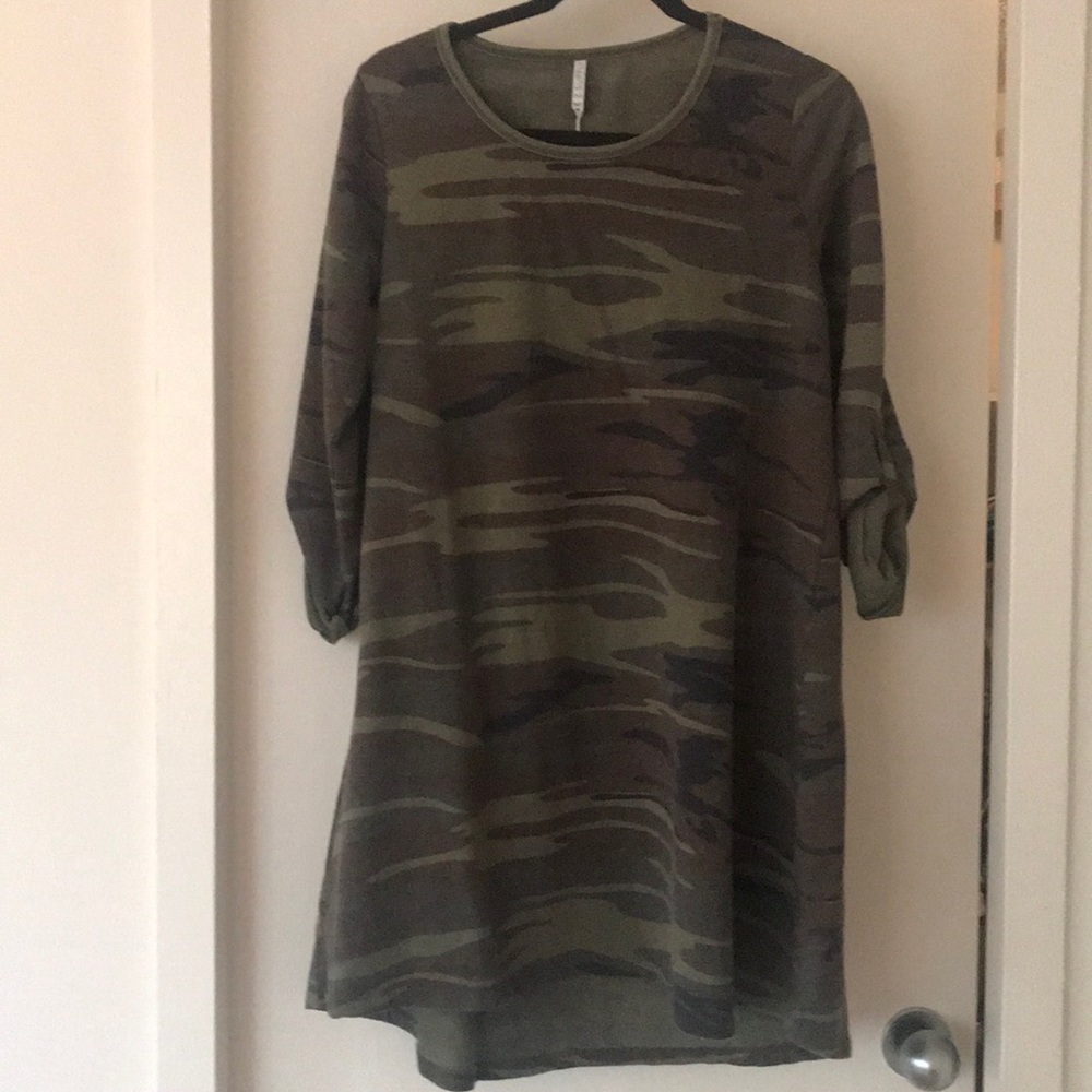Camouflage cotton A-like dress